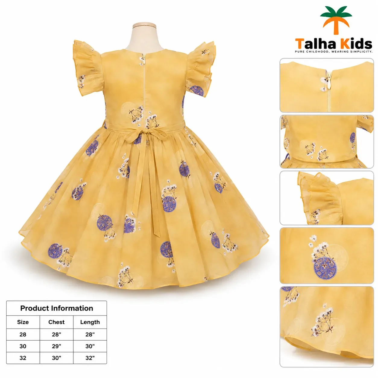 Blossom Frill-Sleeve Party Dress for Girls