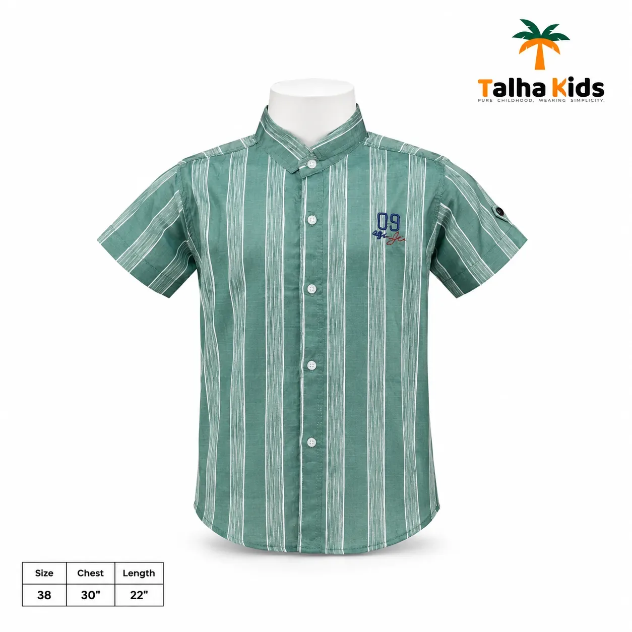 Boys Striped Short-Sleeve Button-Up Shirt – 09 Collection