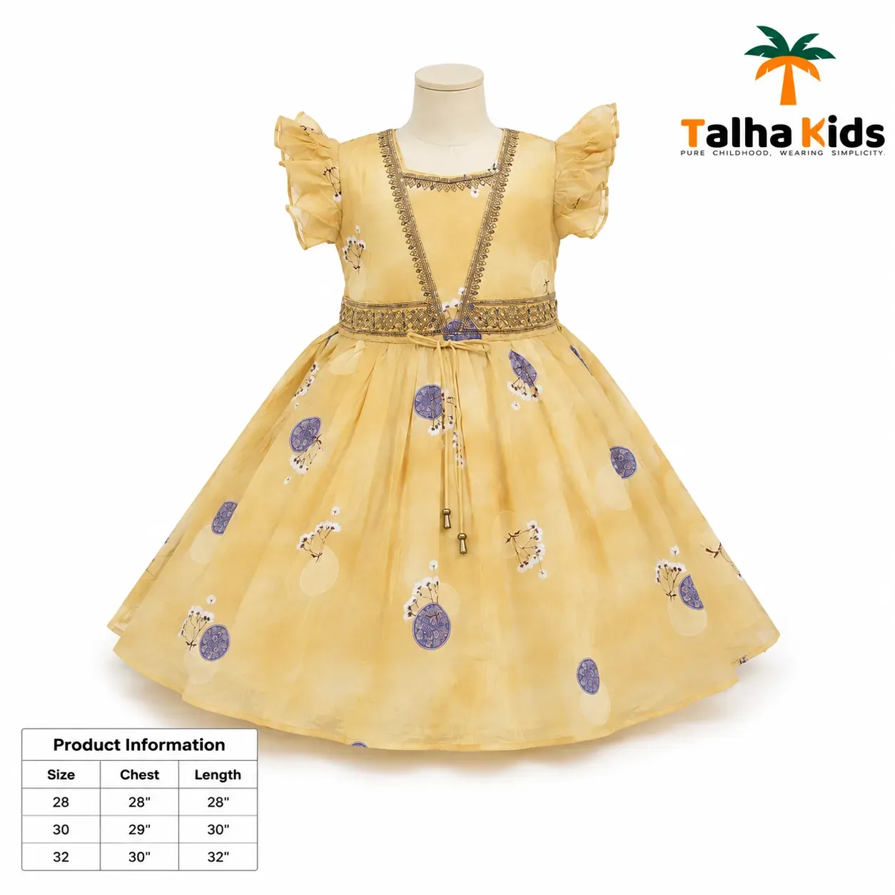 Blossom Frill-Sleeve Party Dress for Girls