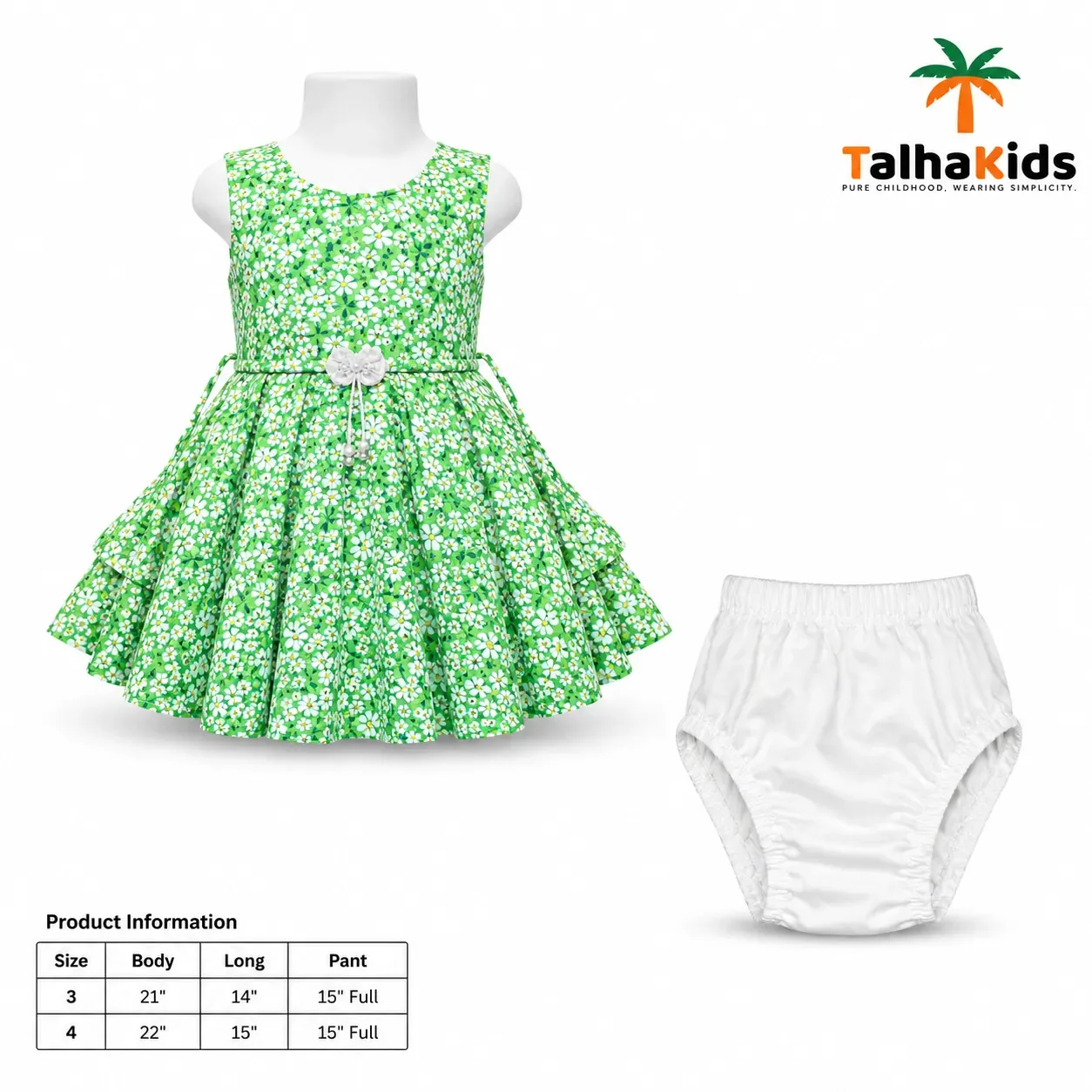 Floral Print Girls Frock with Matching Bloomer Set