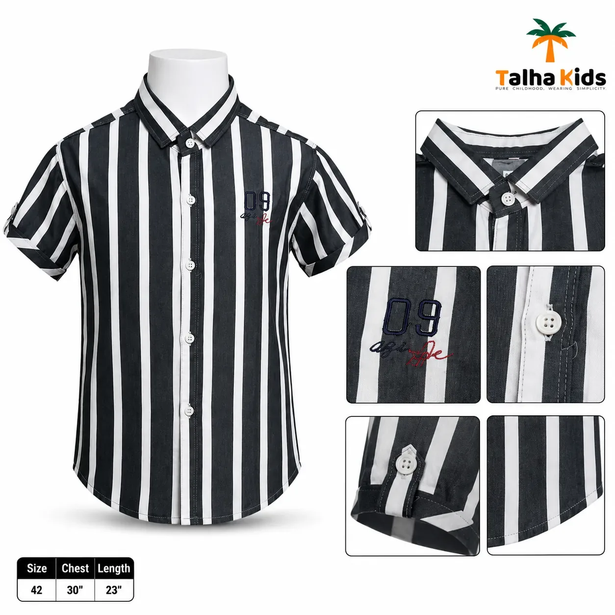 Boys Striped Short Sleeve Shirt – 09 Collection