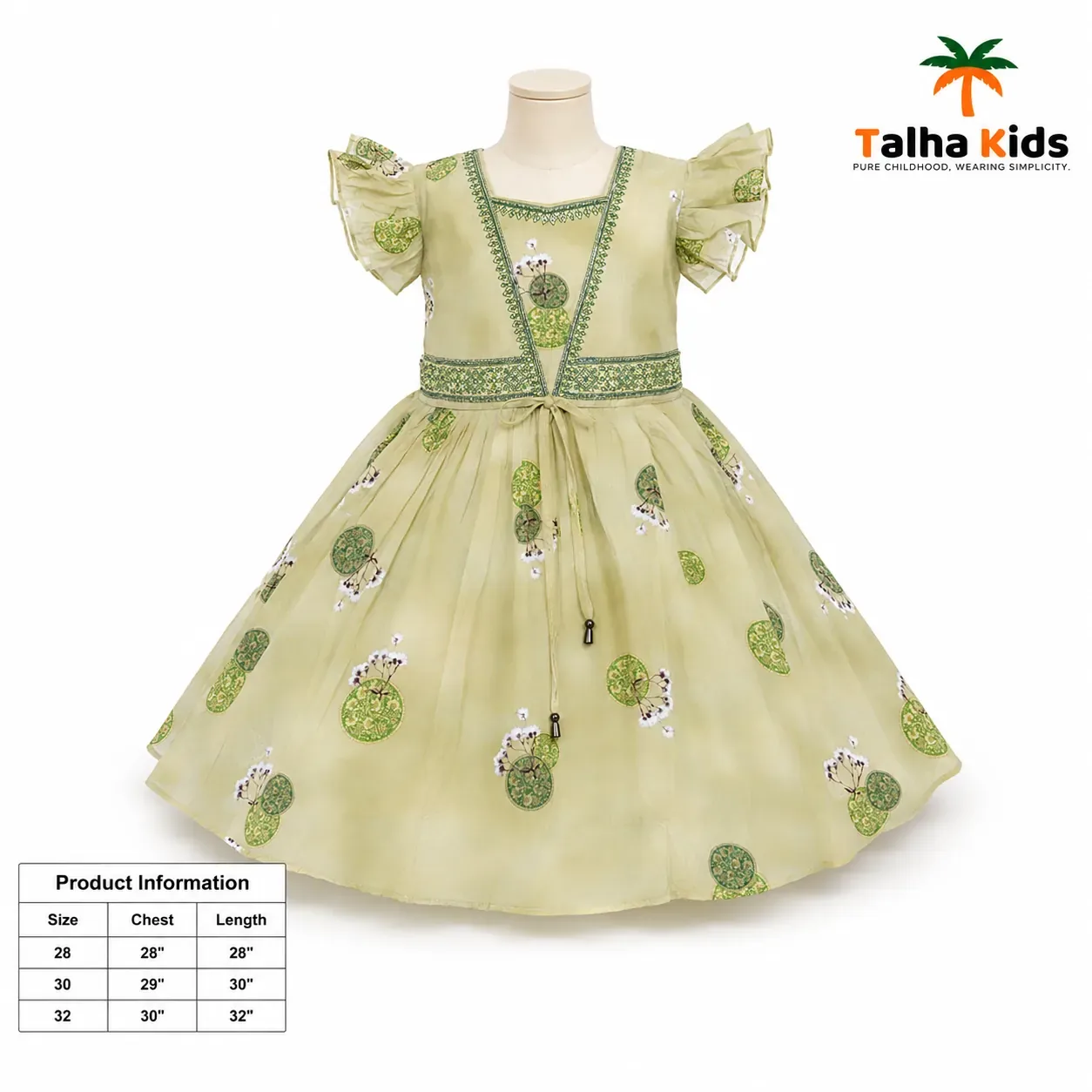 Blossom Frill-Sleeve Party Dress for Girls