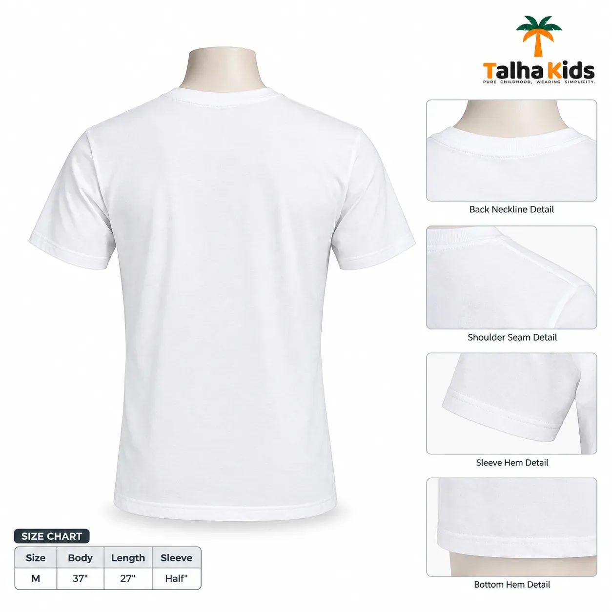 Boys' White T-Shirt – Black & Gold Graphic Print