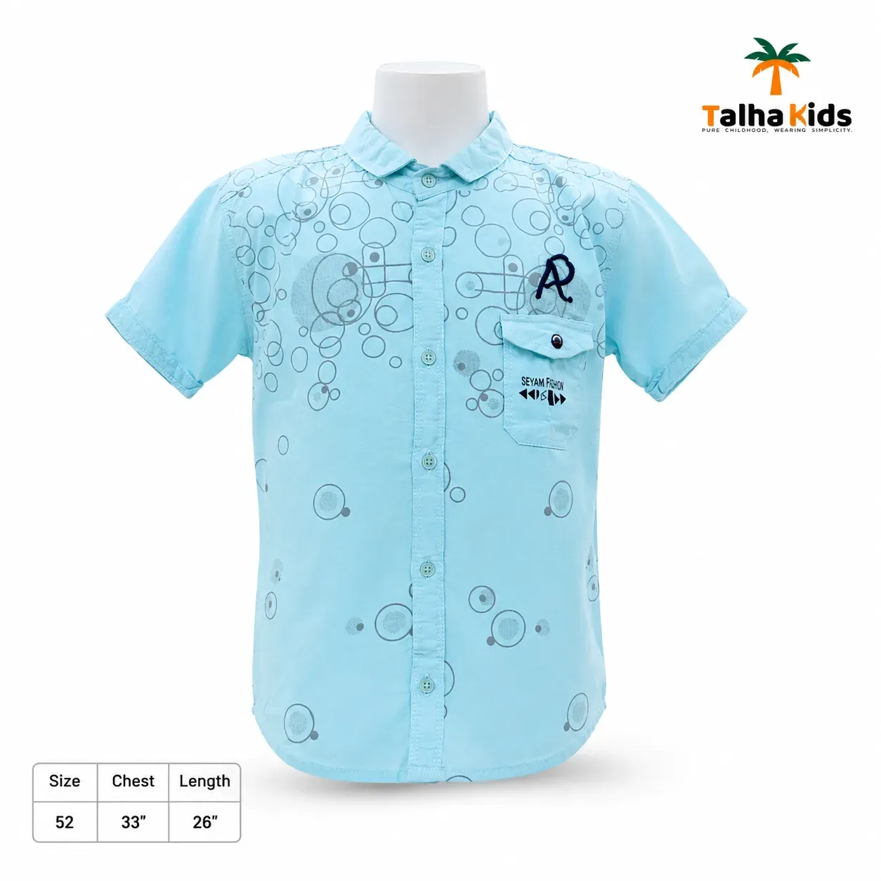 Kids Casual Printed Shirt – Comfortable Short Sleeve Shirt for Boys