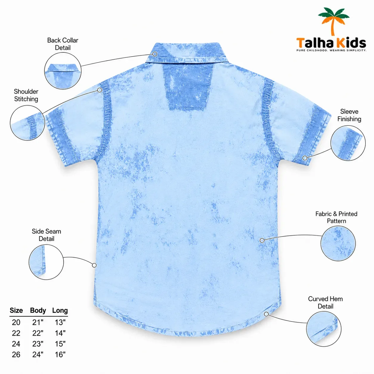 Boys’ Casual Cotton Shirt – 4 Color Variants