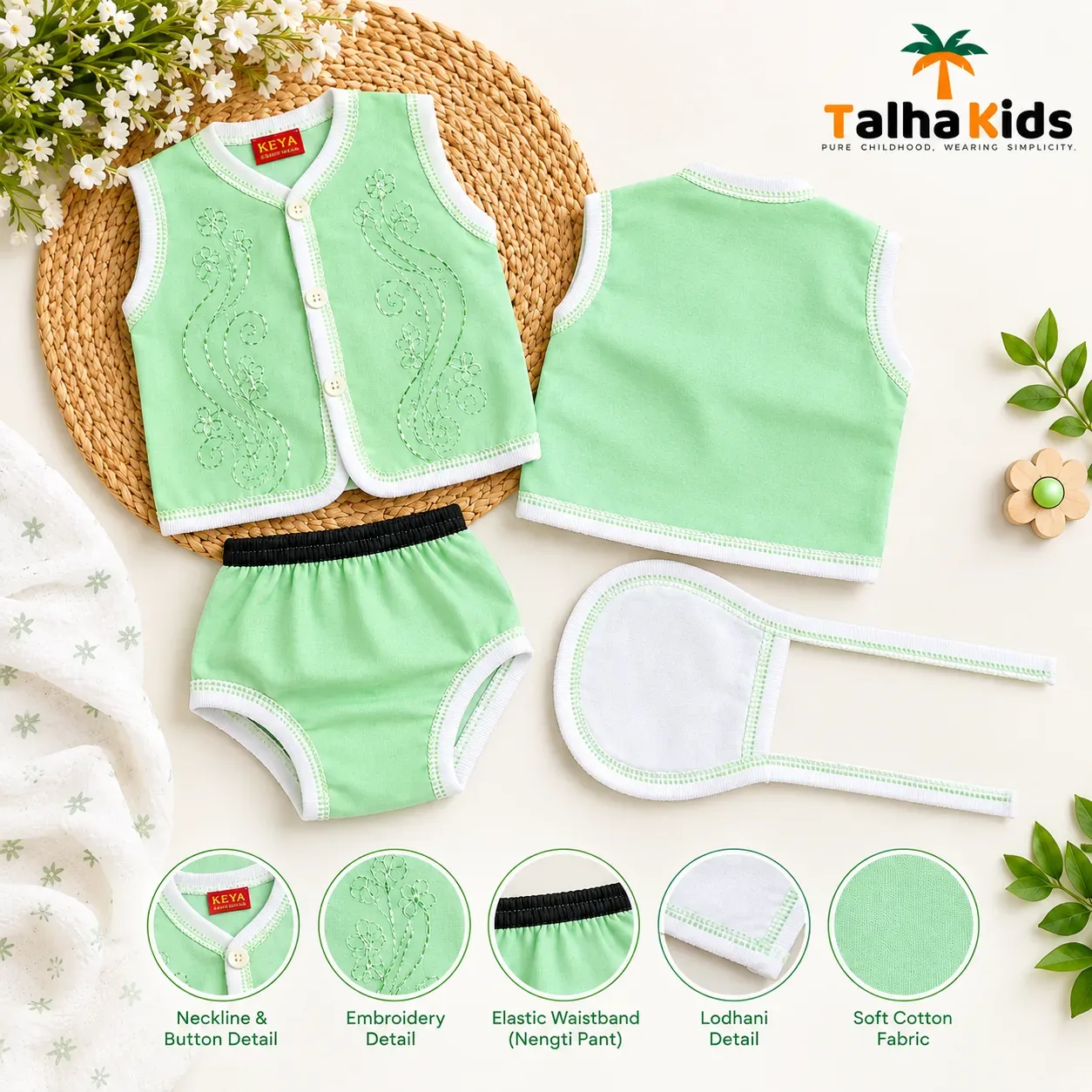Nima Set for Newborn Baby – 3-Piece Baby Clothing Set