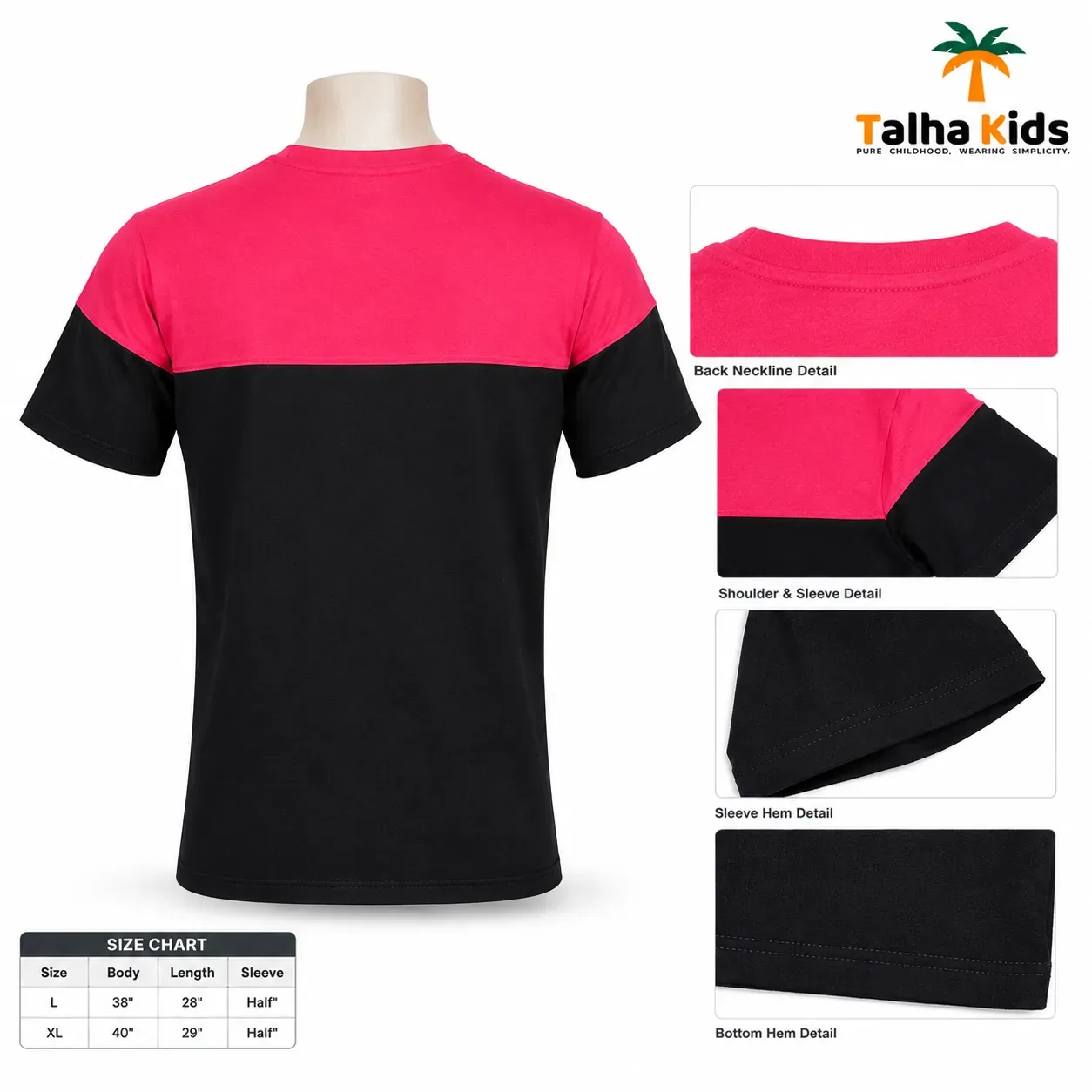 One Plus Fashion Choice Brave Color Block Men's T-Shirt – Pink & Black