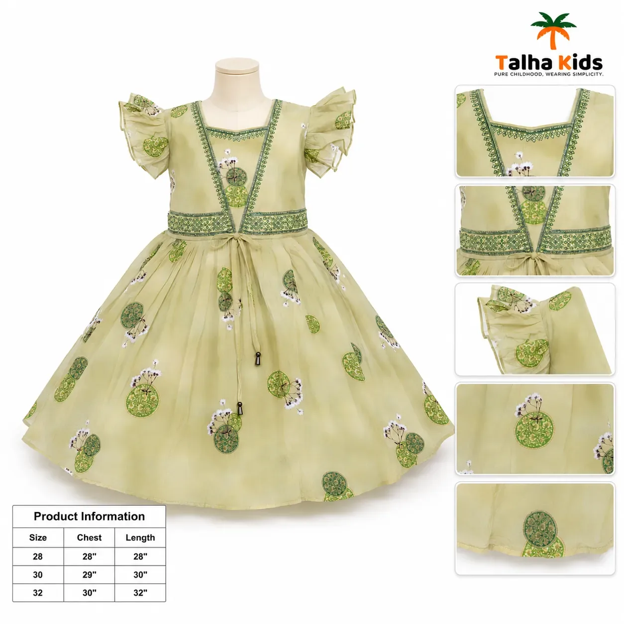 Blossom Frill-Sleeve Party Dress for Girls
