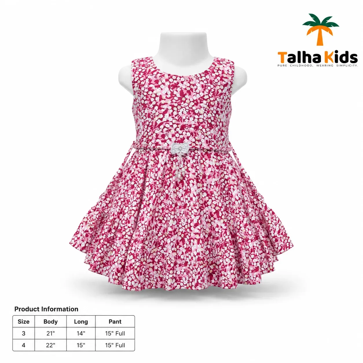 Floral Print Girls Frock with Matching Bloomer Set