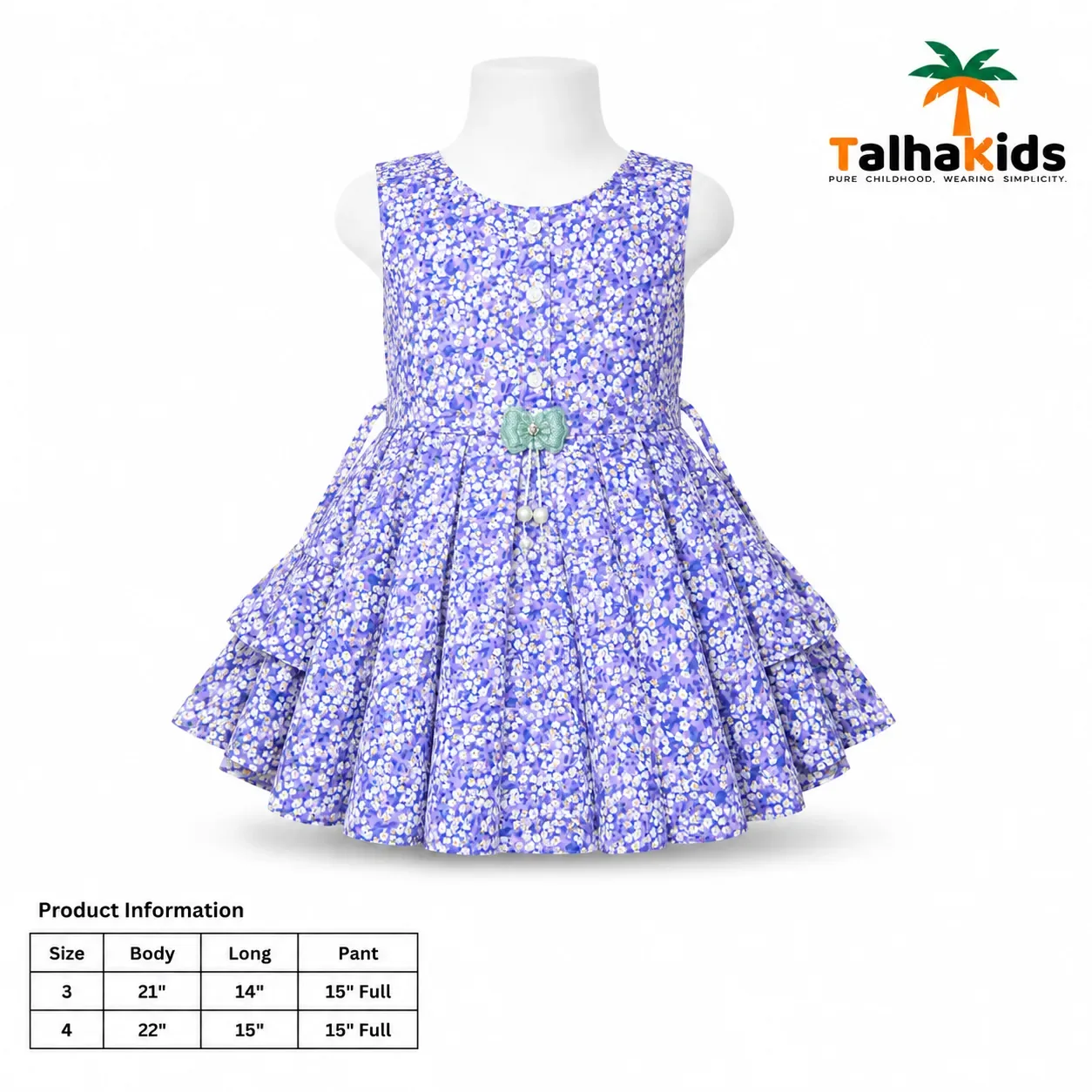 Floral Print Girls Frock with Matching Bloomer Set