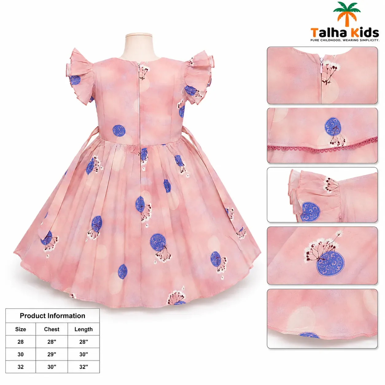 Blossom Frill-Sleeve Party Dress for Girls