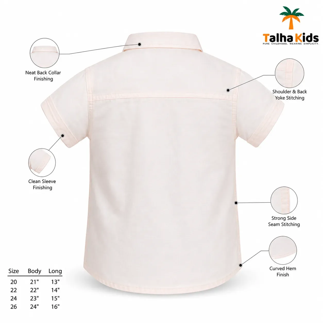 Boys’ Casual Cotton Shirt – 4 Color Variants