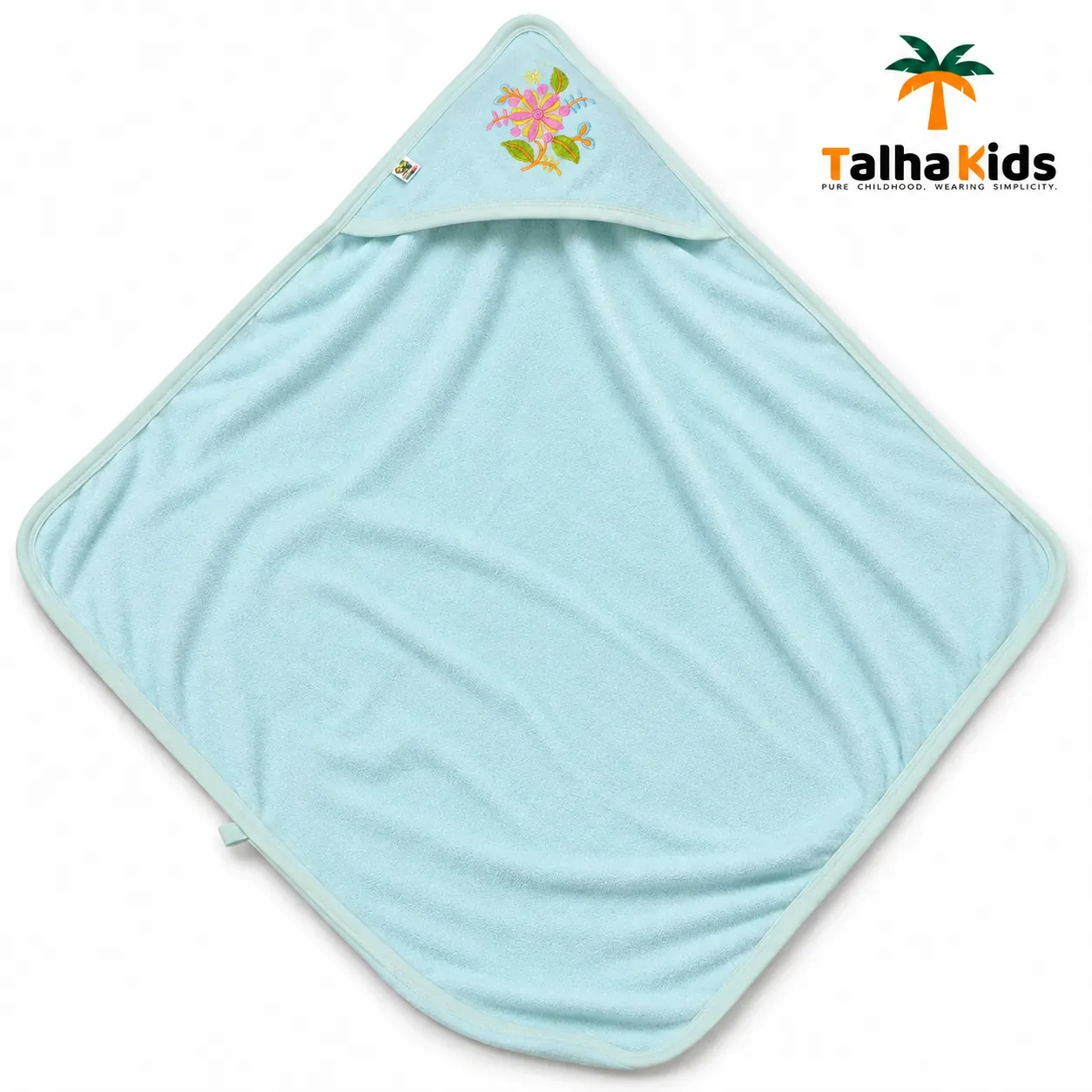 Talha Kids Floral Embroidered Hooded Baby Towel – 3 Colors
