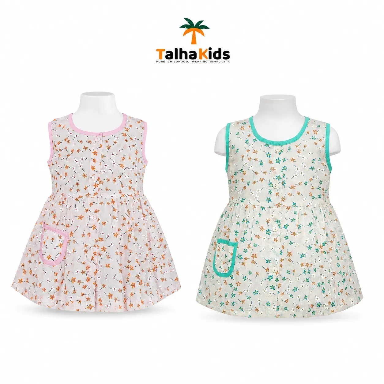 Girls Floral Sleeveless Frock