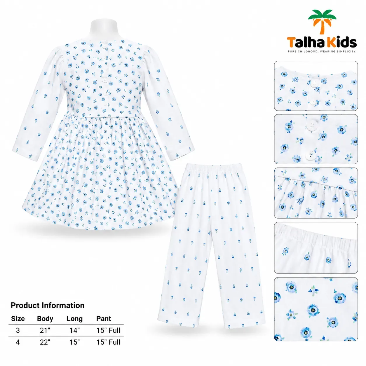 Winter Floral Printed Frock – Talha Kids