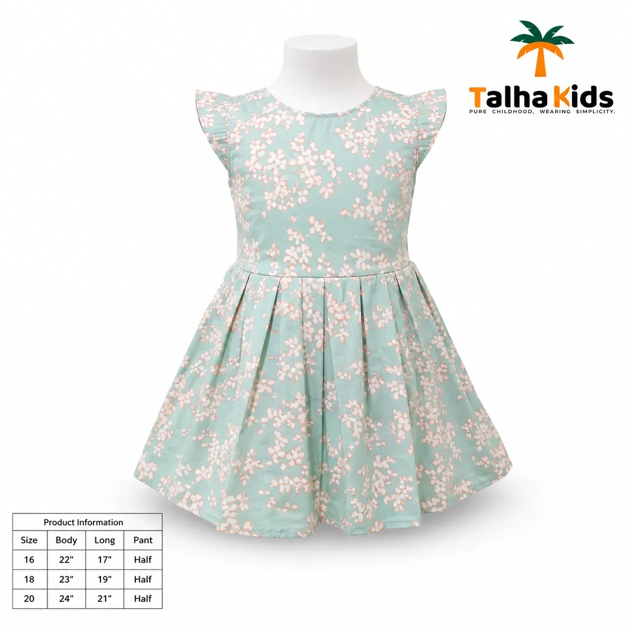 Girls’ Floral Frock with Matching Pant