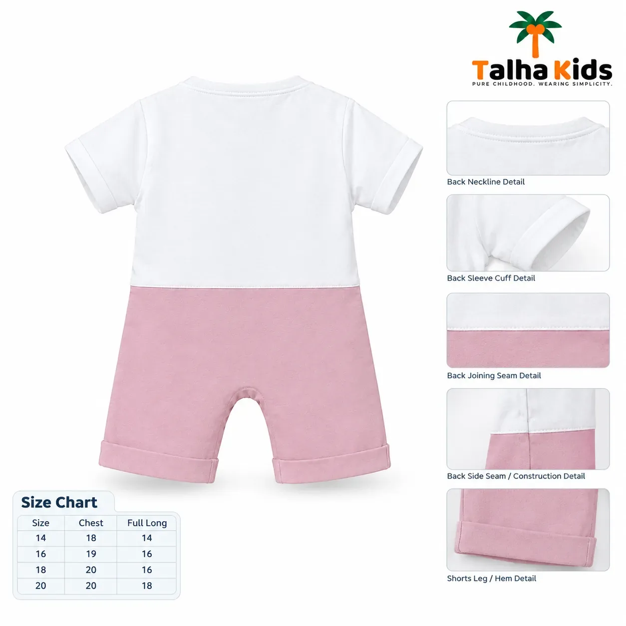 Talha Kids Boys Vest Style Romper Set with Bow Tie – Pastel Colors