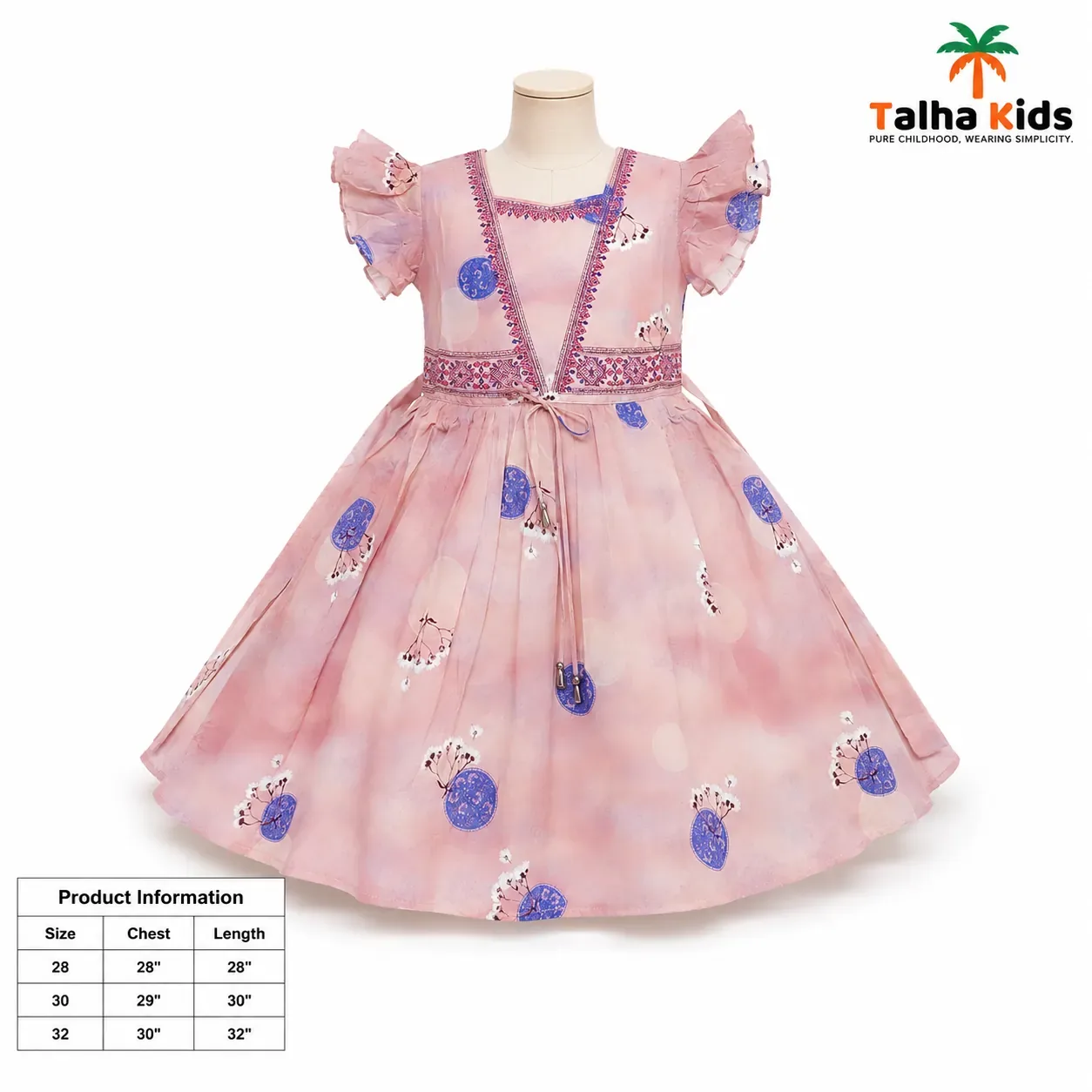 Blossom Frill-Sleeve Party Dress for Girls