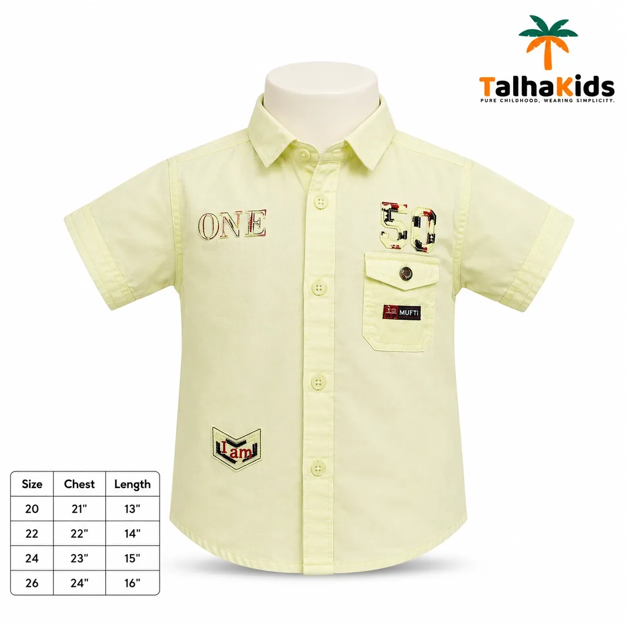 Boys’ Casual Cotton Shirt – 4 Color Variants