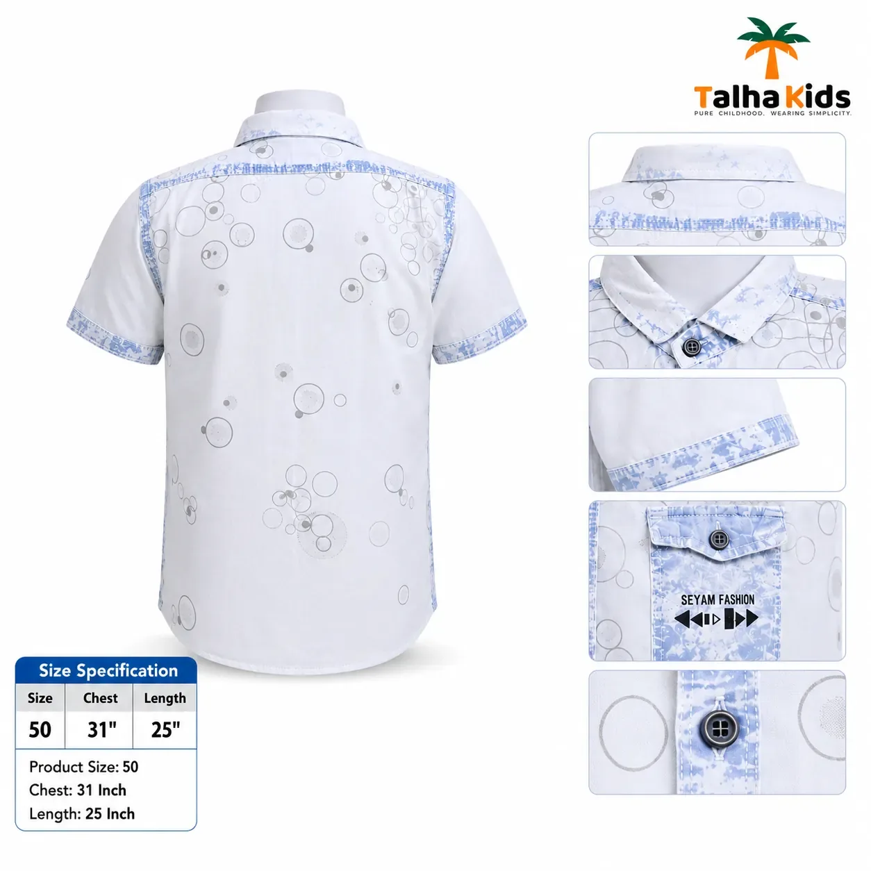 Kids Casual Printed Shirt – Comfortable Short Sleeve Shirt for Boys