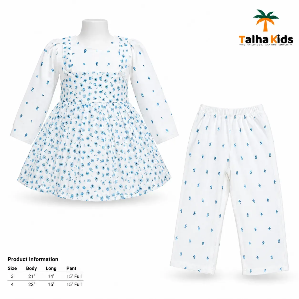 Winter Floral Printed Frock – Talha Kids