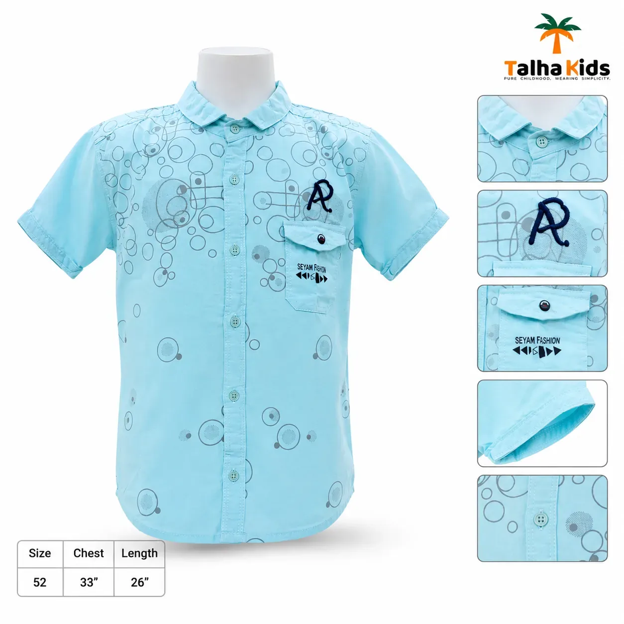 Kids Casual Printed Shirt – Comfortable Short Sleeve Shirt for Boys