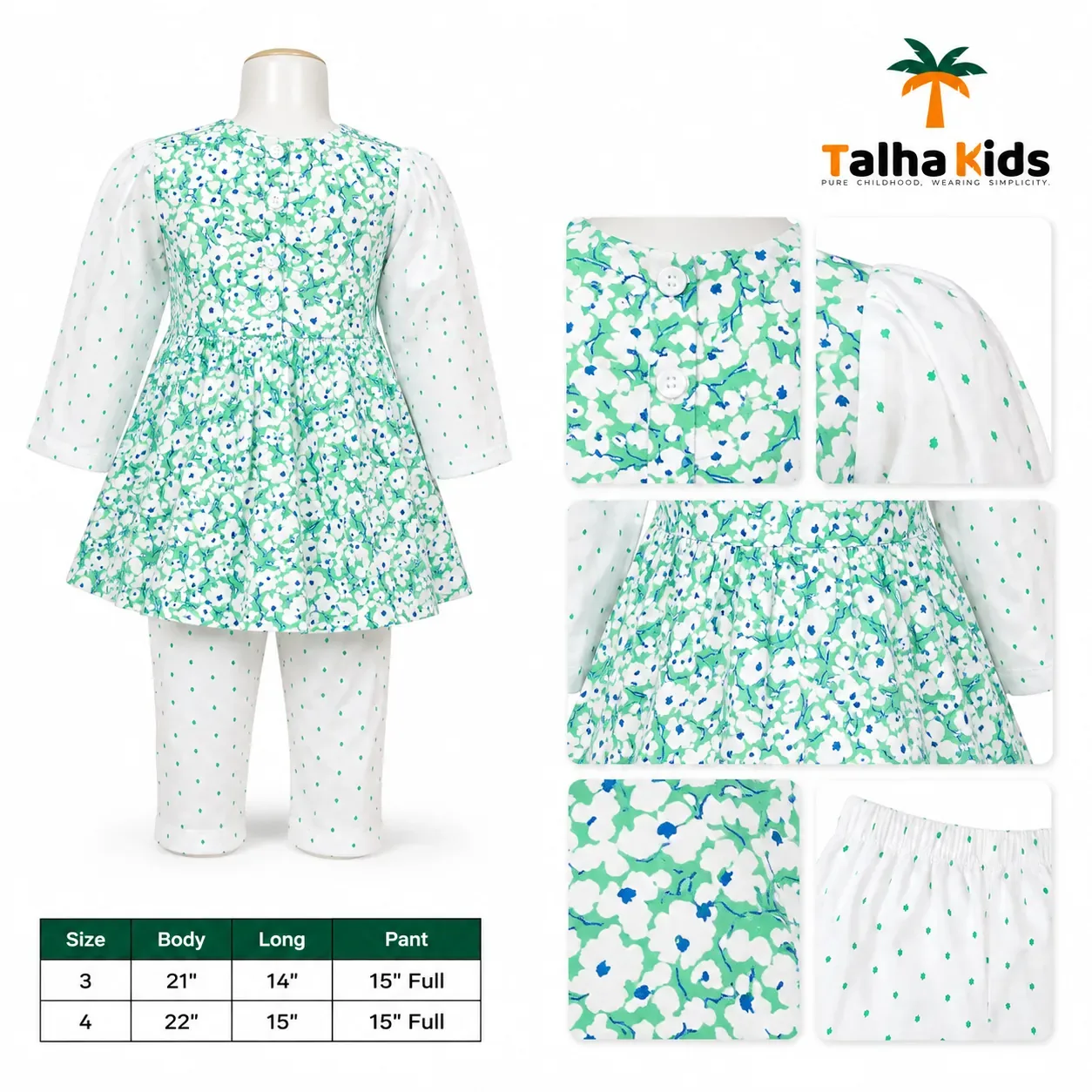 Winter Floral Printed Frock – Talha Kids