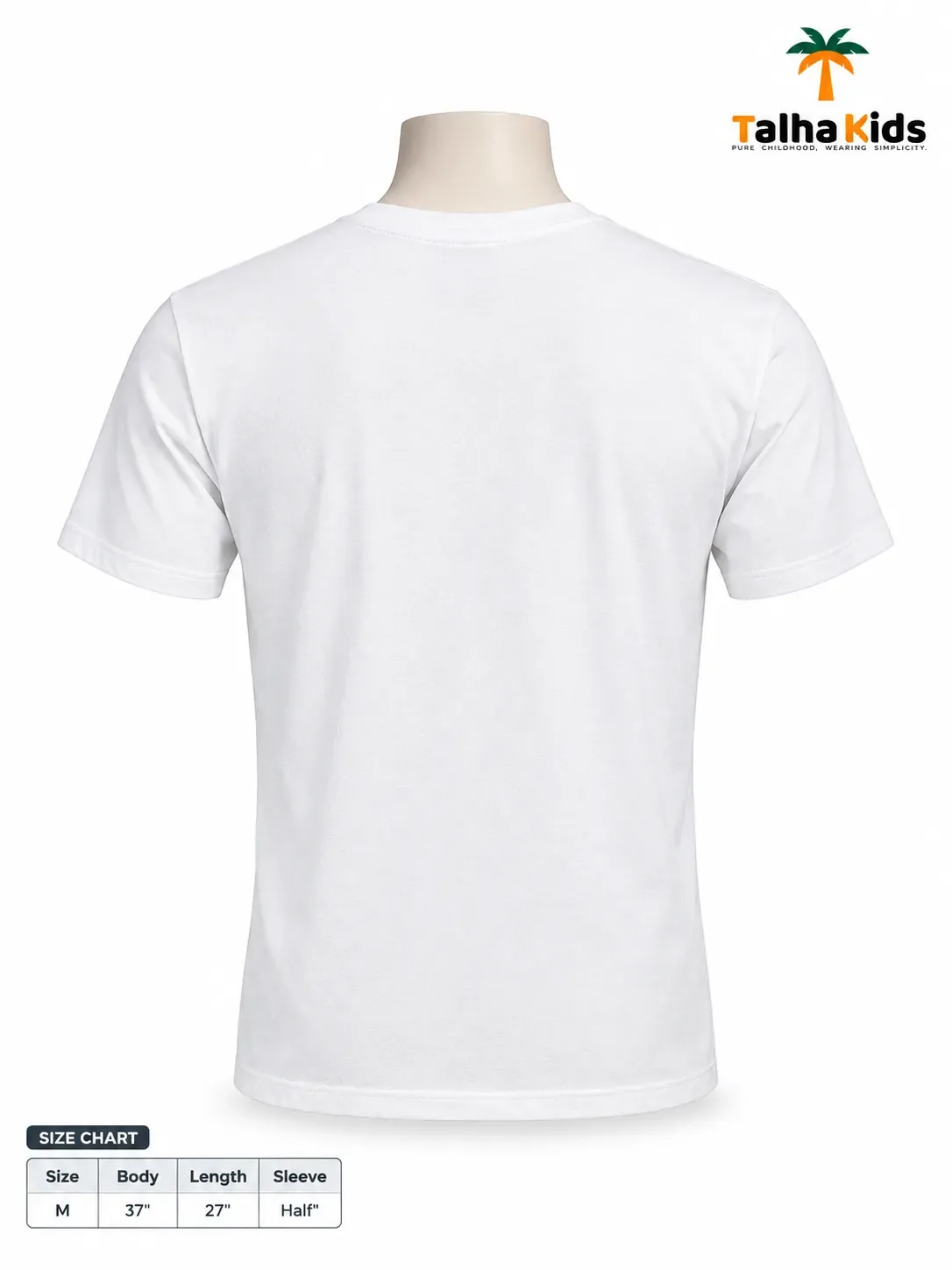 Boys' White T-Shirt – Black & Gold Graphic Print