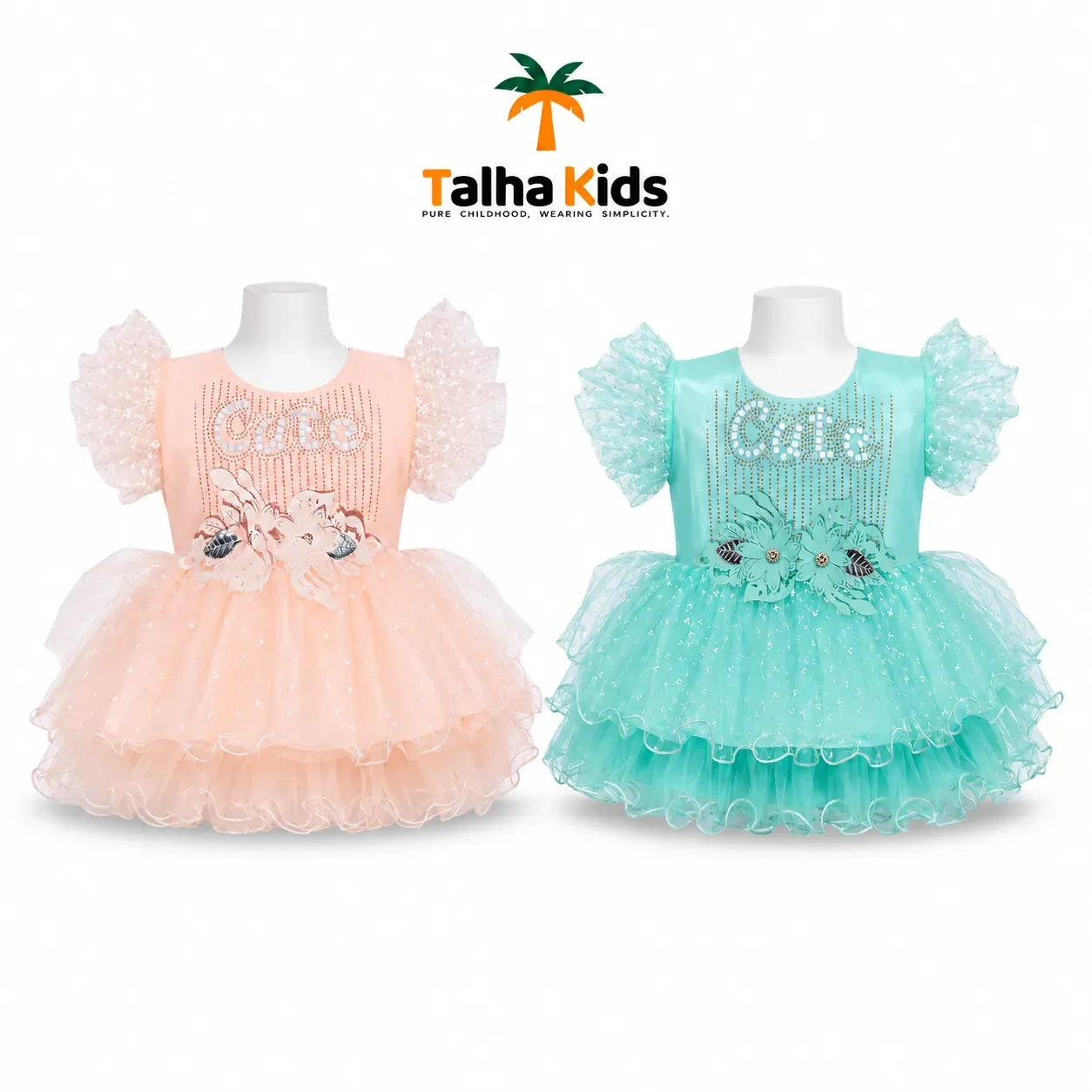 Girls Party Frock – Cute Floral Tulle Dress