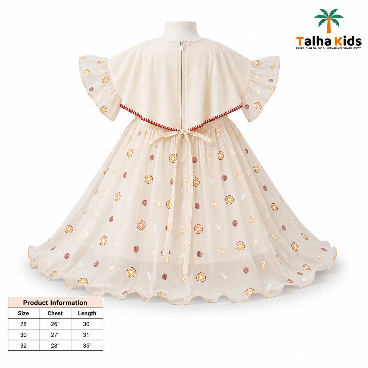 Alams Baby Wear Girls Floral Embroidered Frock – 3 Color Variants
