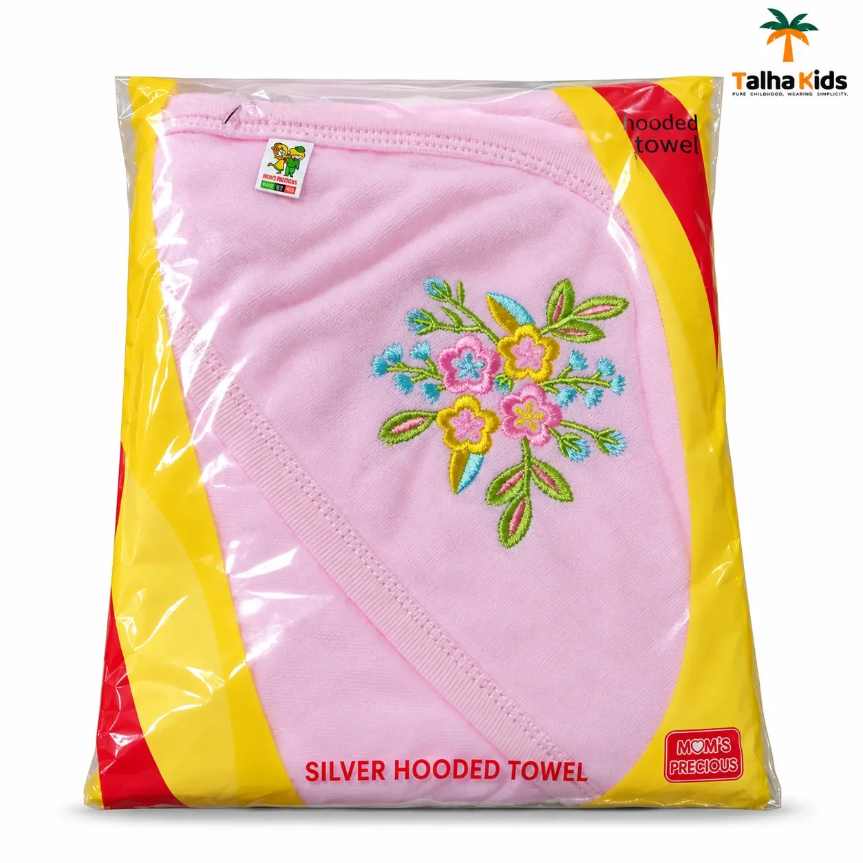 Talha Kids Floral Embroidered Hooded Baby Towel – 3 Colors