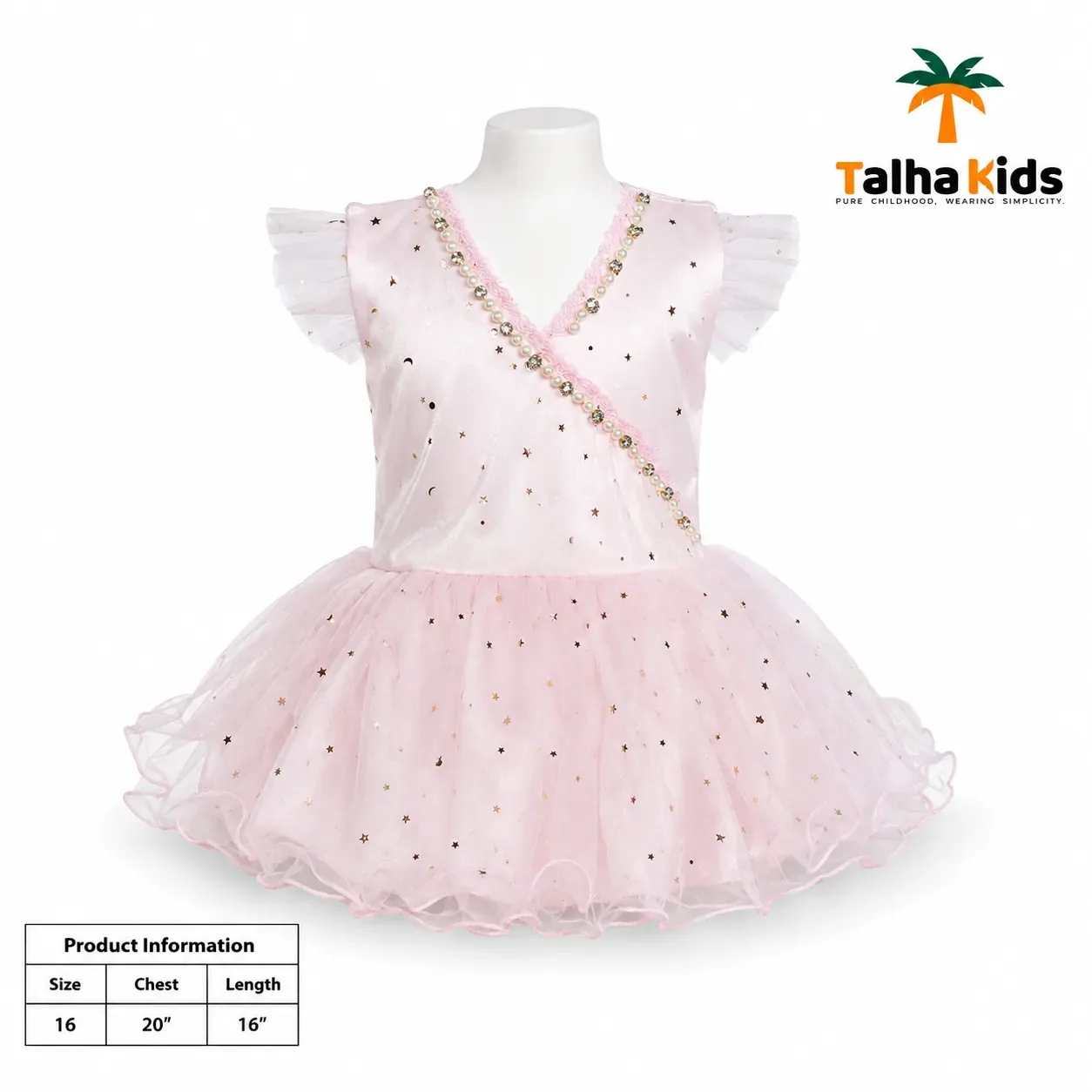 Princess Pearl & Rhinestone Tulle Frock for Girls