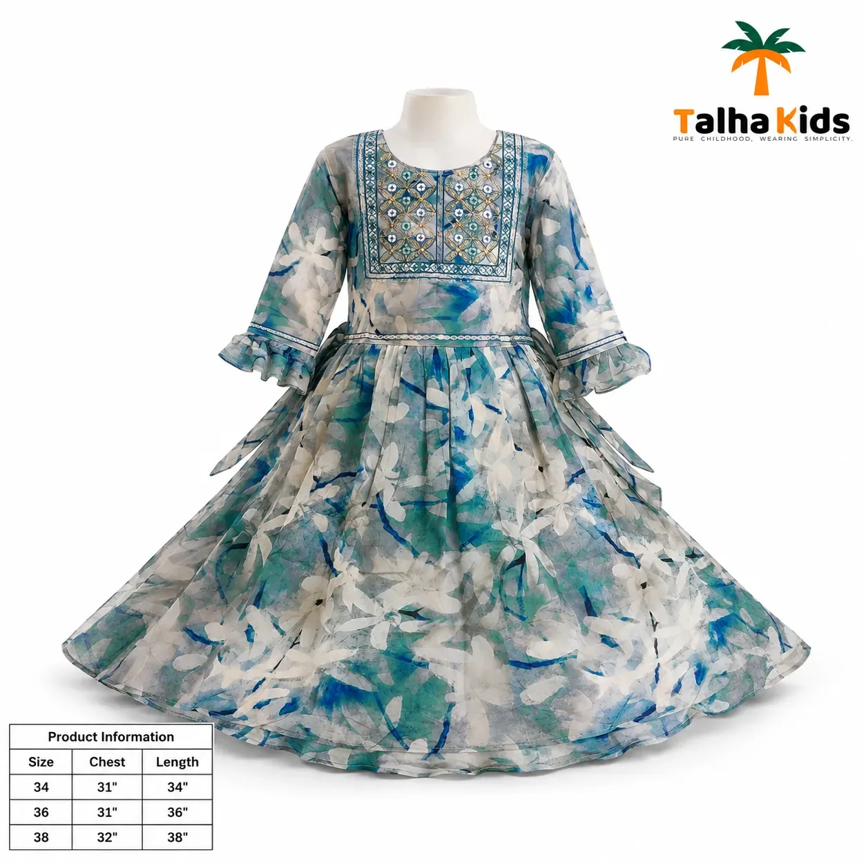 Girls' Printed Embroidered Frock | Alams Baby Wear