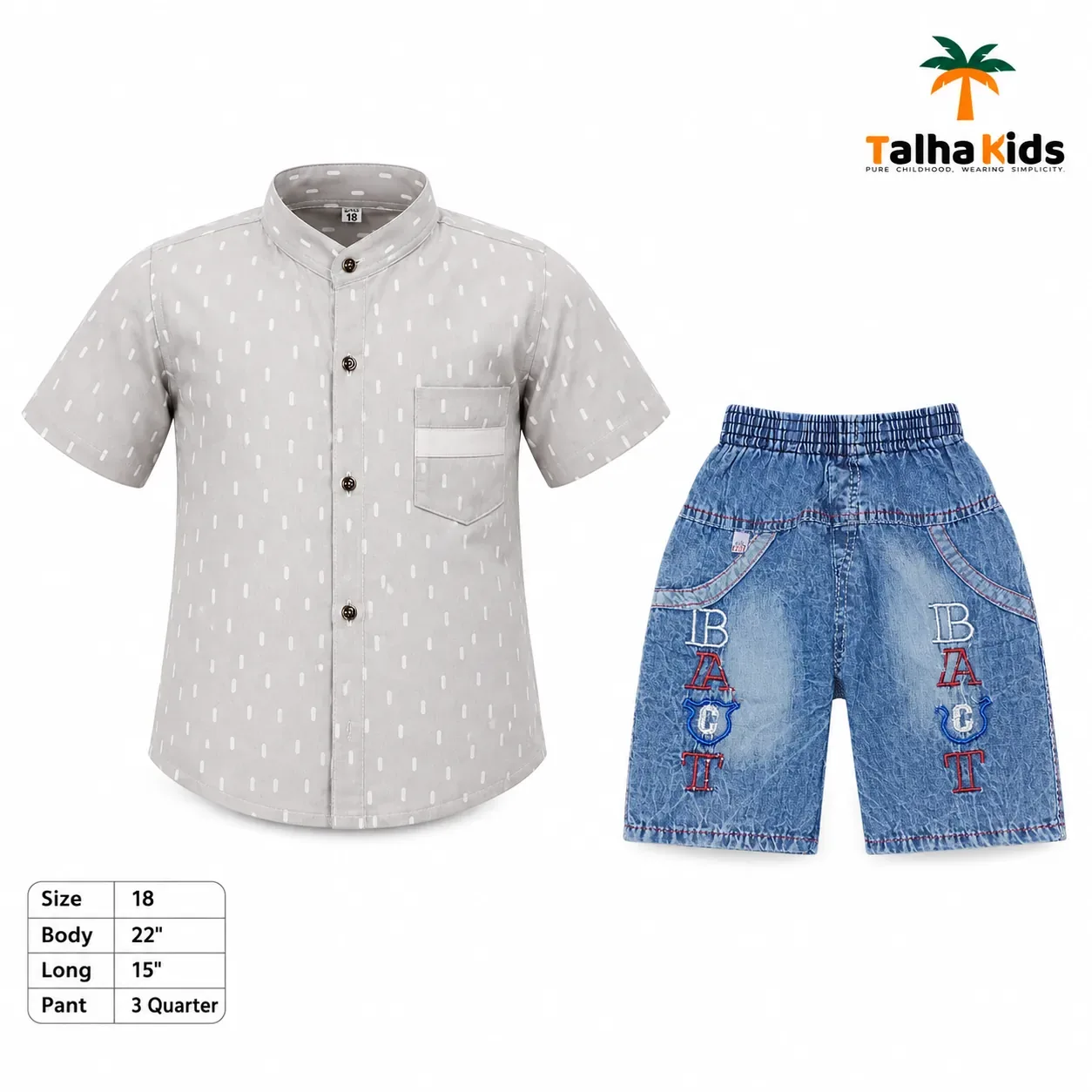 Boys’ Floral Koti Shirt – Pink & Grey