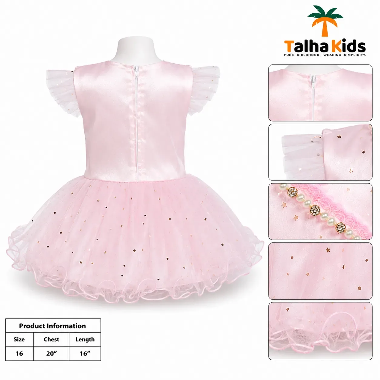 Princess Pearl & Rhinestone Tulle Frock for Girls