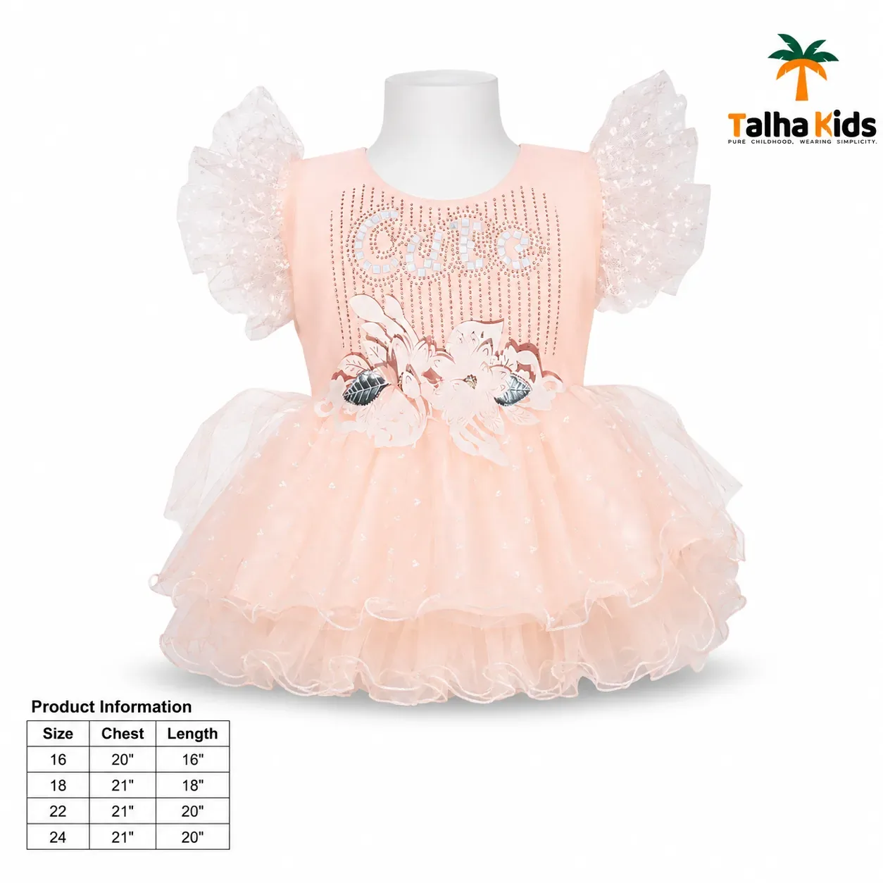 Girls Party Frock – Cute Floral Tulle Dress