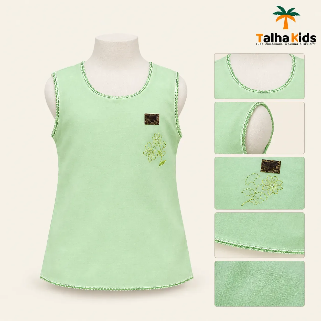 Alams Newborn Baby Nima – Sleeveless Soft Cotton Baby Top | Talha Kids