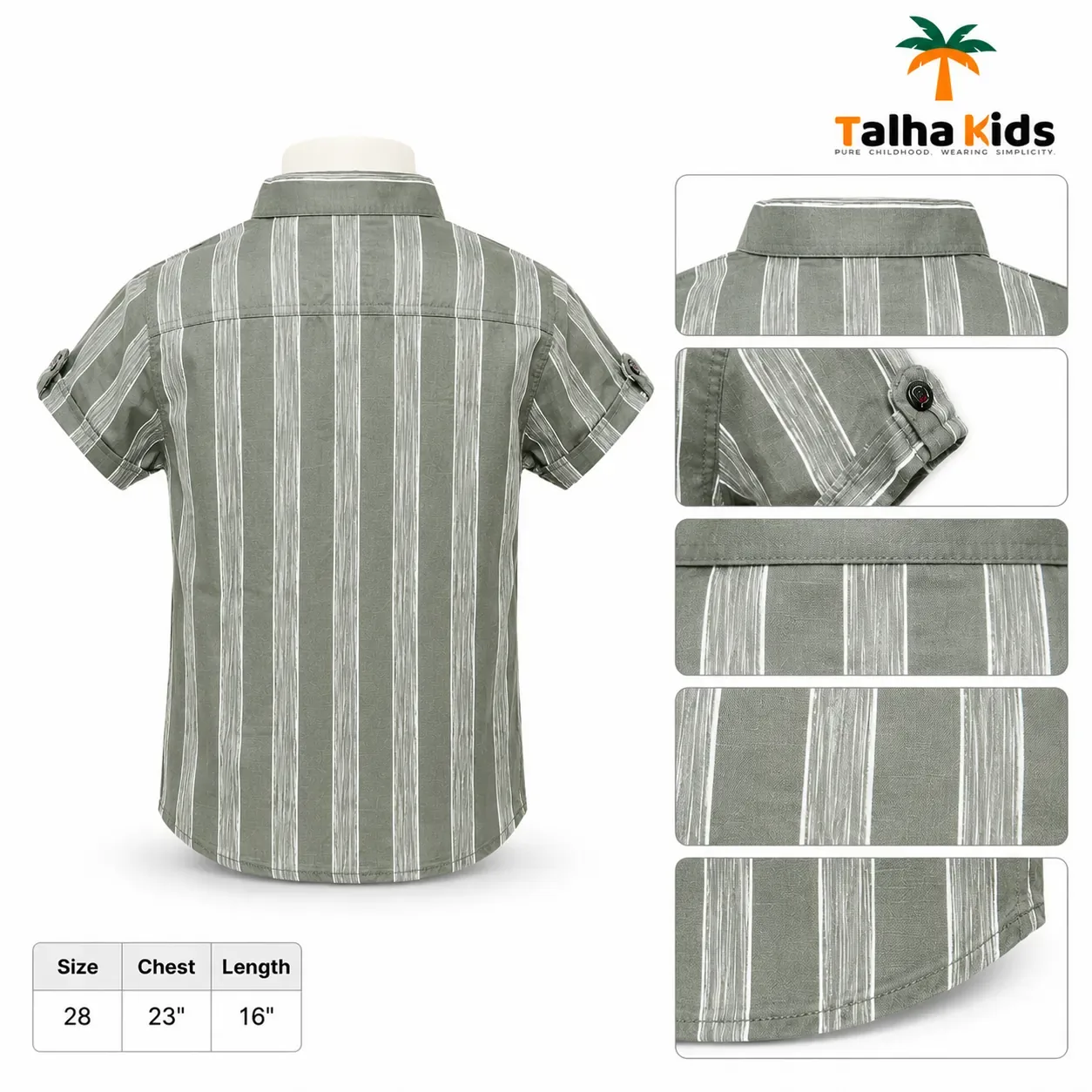 Boys Striped Short-Sleeve Button-Up Shirt – 09 Collection