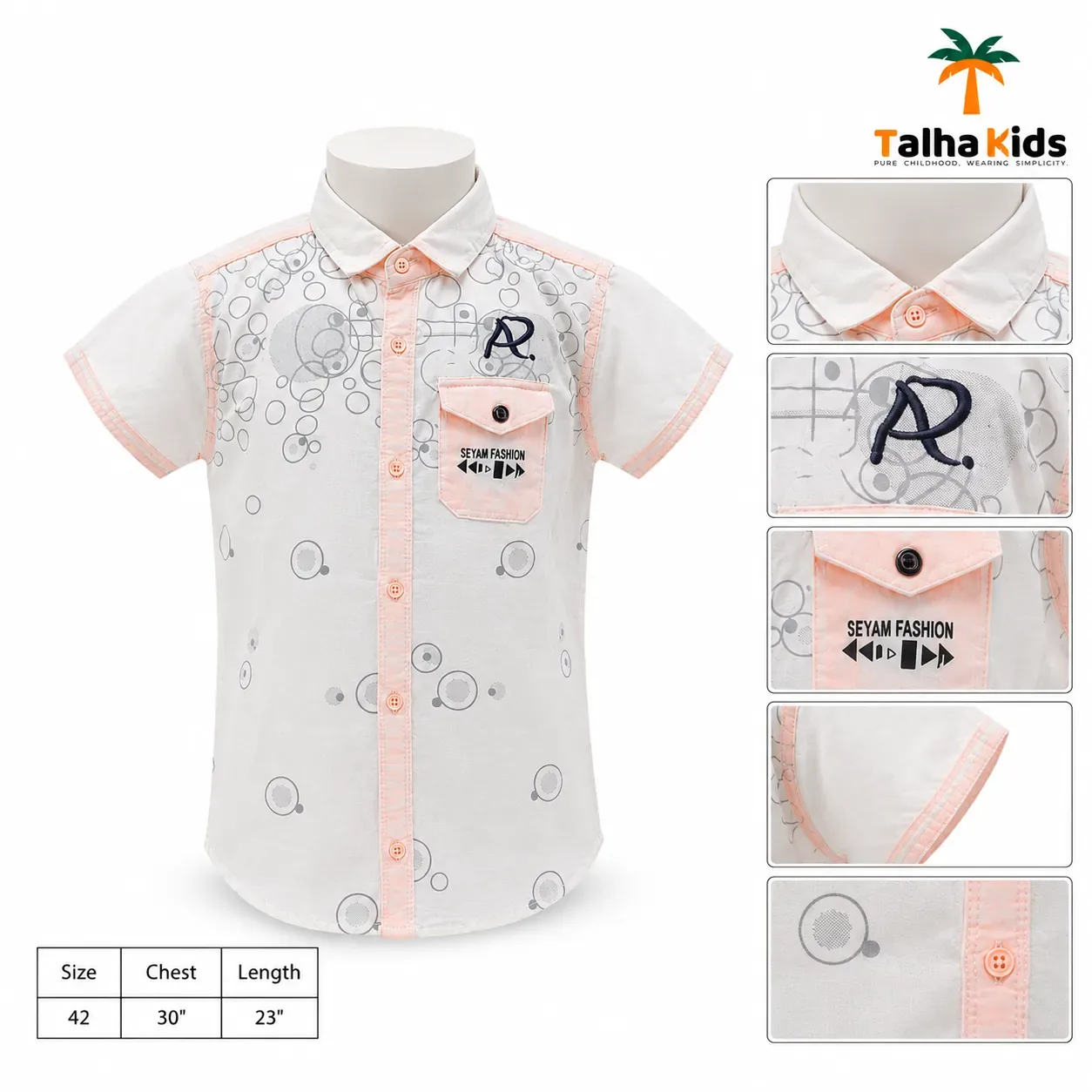 Kids Casual Printed Shirt – Comfortable Short Sleeve Shirt for Boys