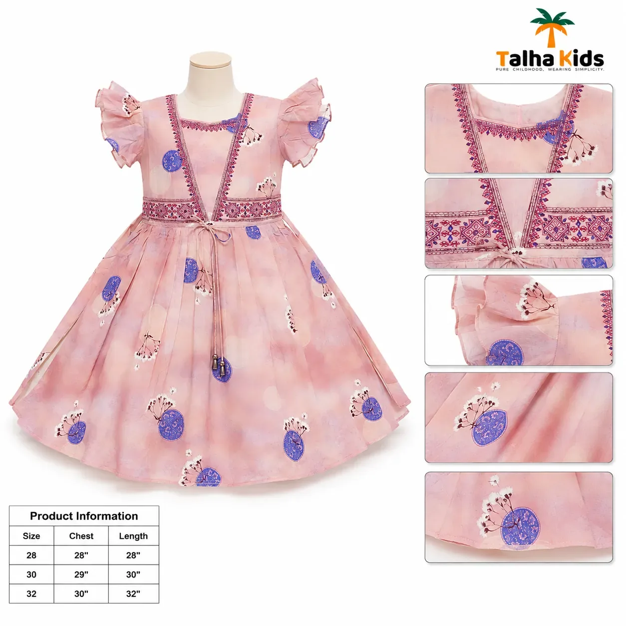 Blossom Frill-Sleeve Party Dress for Girls