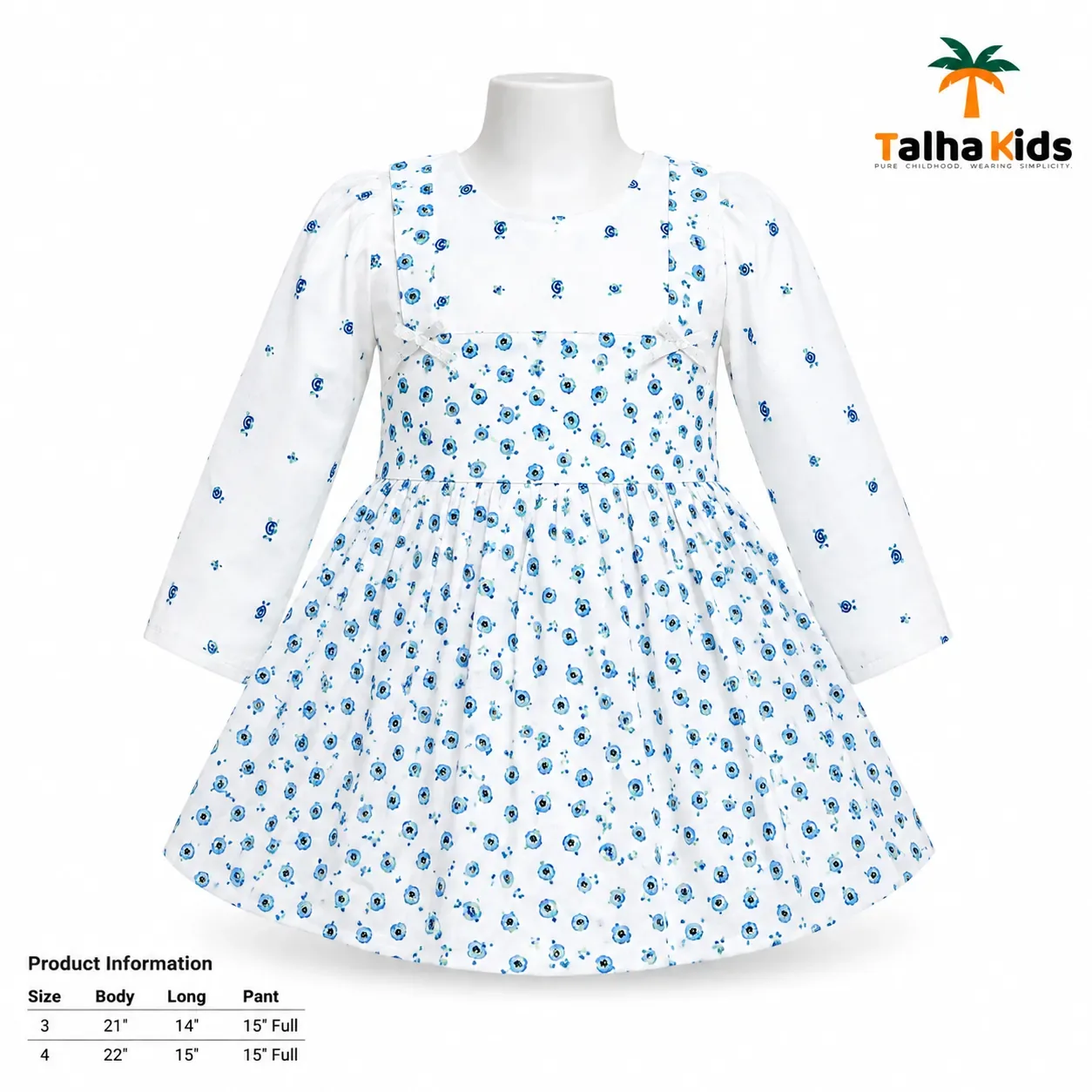 Winter Floral Printed Frock – Talha Kids