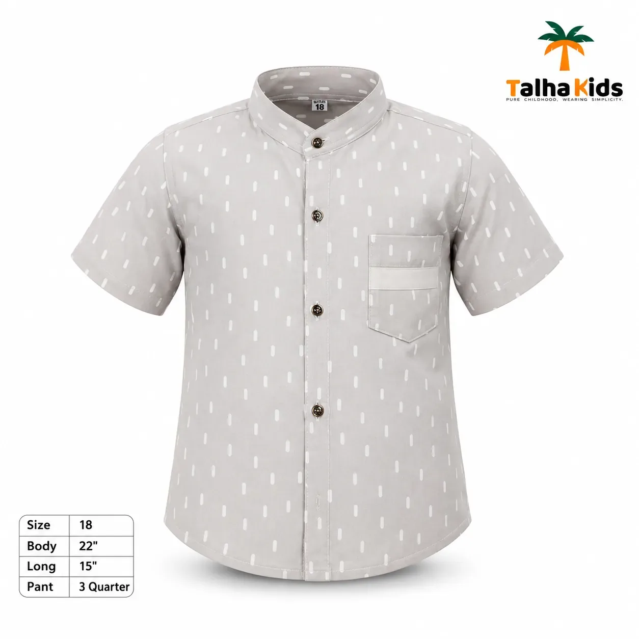 Boys’ Floral Koti Shirt – Pink & Grey