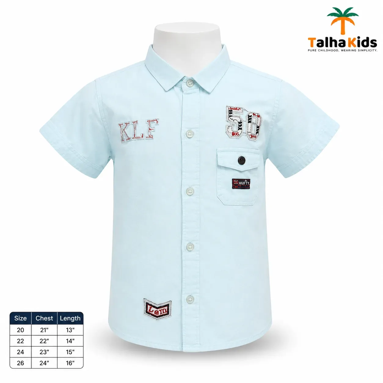 Boys’ Casual Cotton Shirt – 4 Color Variants