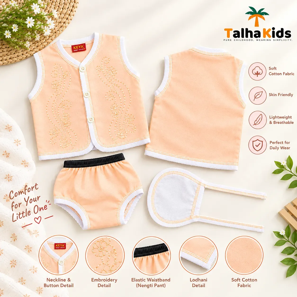 Nima Set for Newborn Baby – 3-Piece Baby Clothing Set