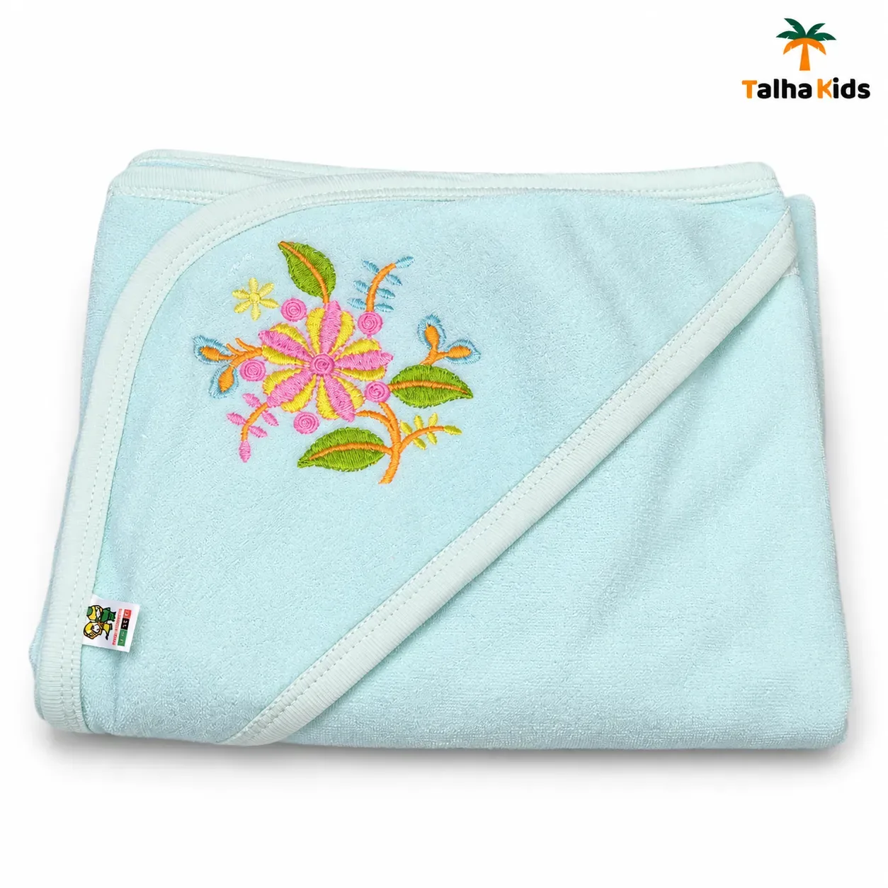 Talha Kids Floral Embroidered Hooded Baby Towel – 3 Colors