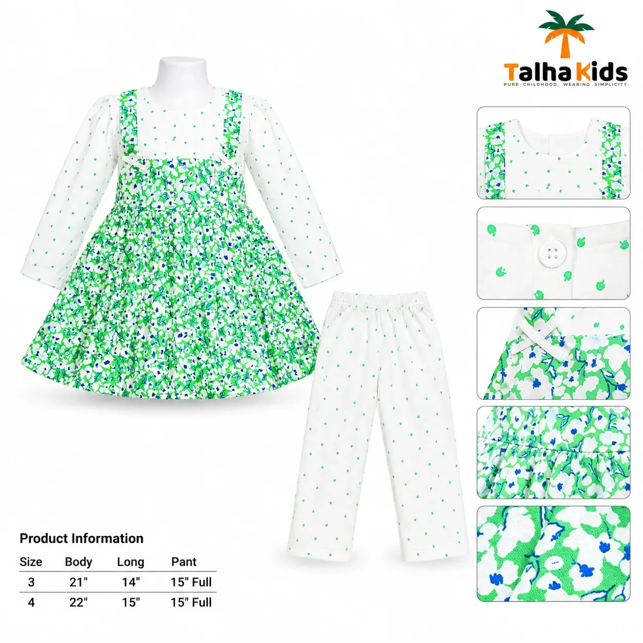 Winter Floral Printed Frock – Talha Kids