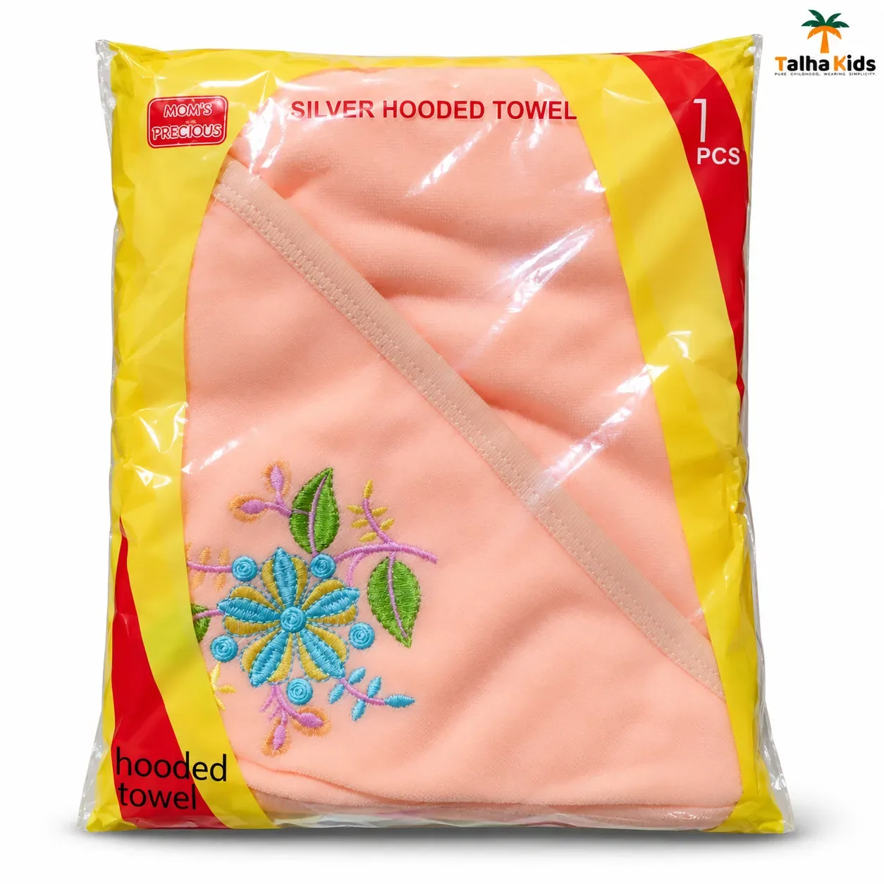 Talha Kids Floral Embroidered Hooded Baby Towel – 3 Colors