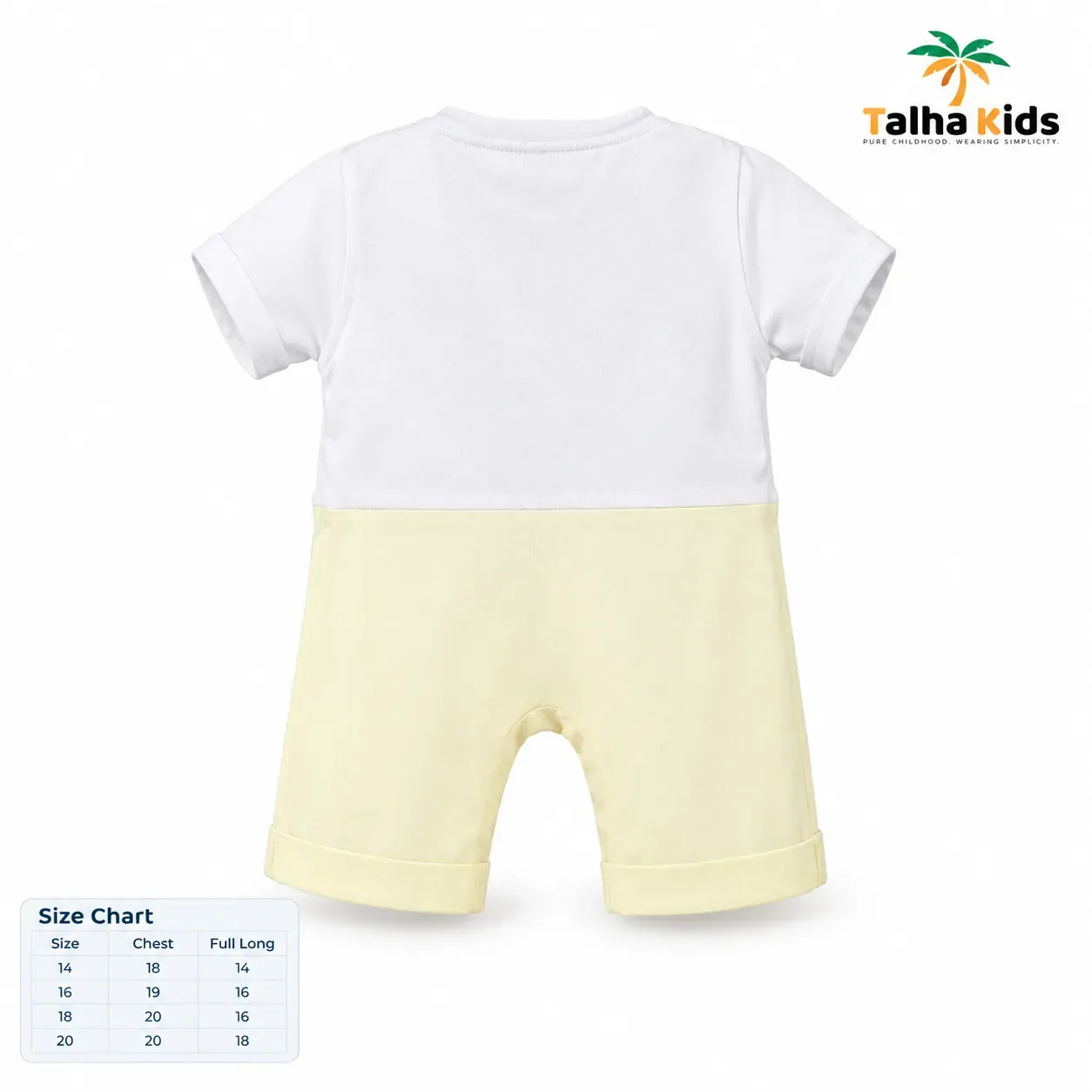 Talha Kids Boys Vest Style Romper Set with Bow Tie – Pastel Colors