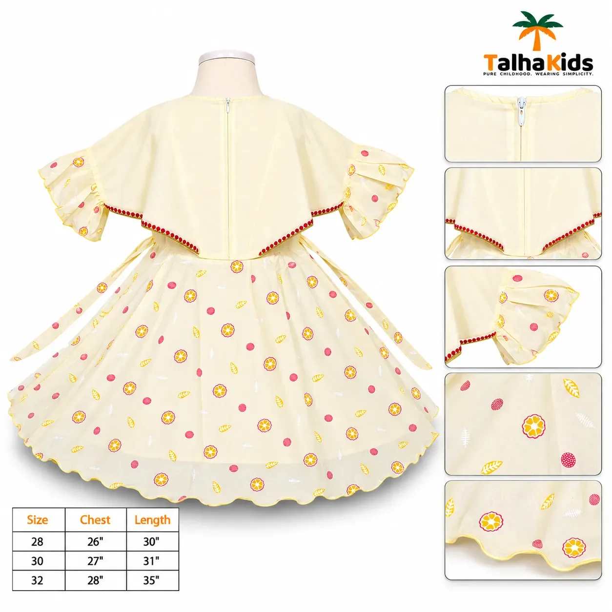 Alams Baby Wear Girls Floral Embroidered Frock – 3 Color Variants