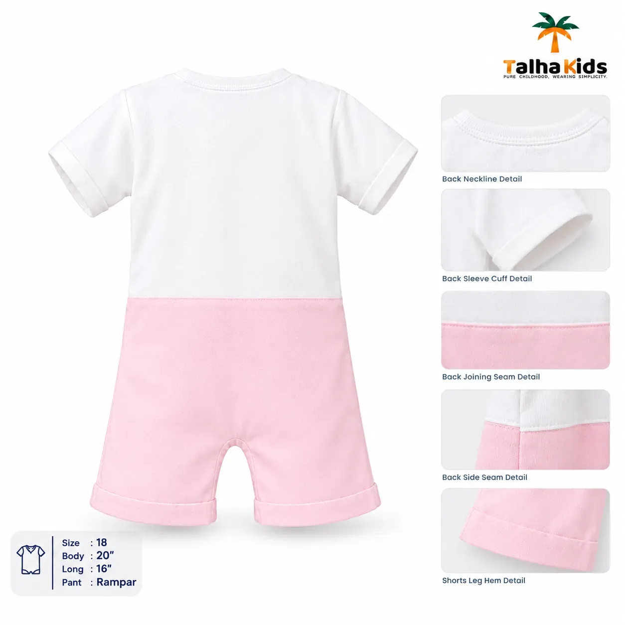 Talha Kids Boys Vest Style Romper Set with Bow Tie – Pastel Colors